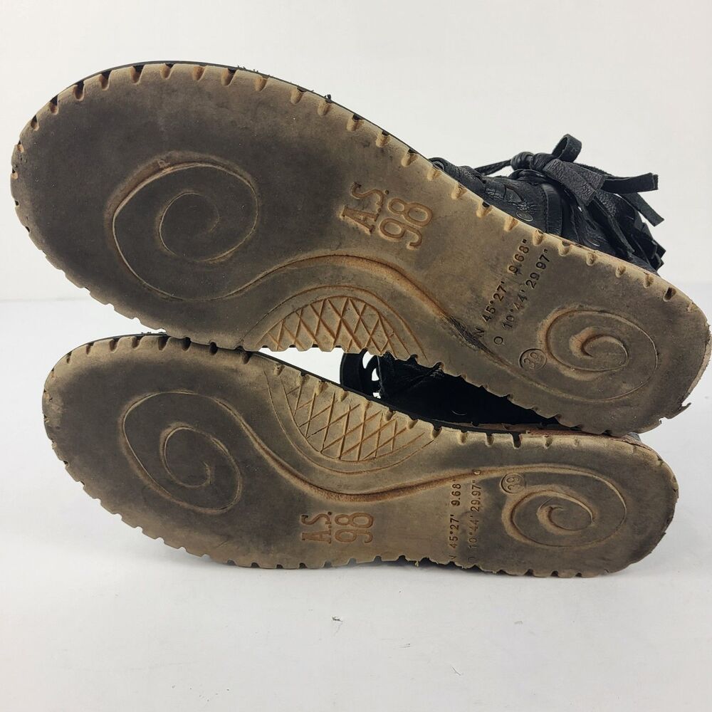 A.S. 98 Petrona Womens Black Distressed Tassel Boho Sandal - Picture 15 of 16